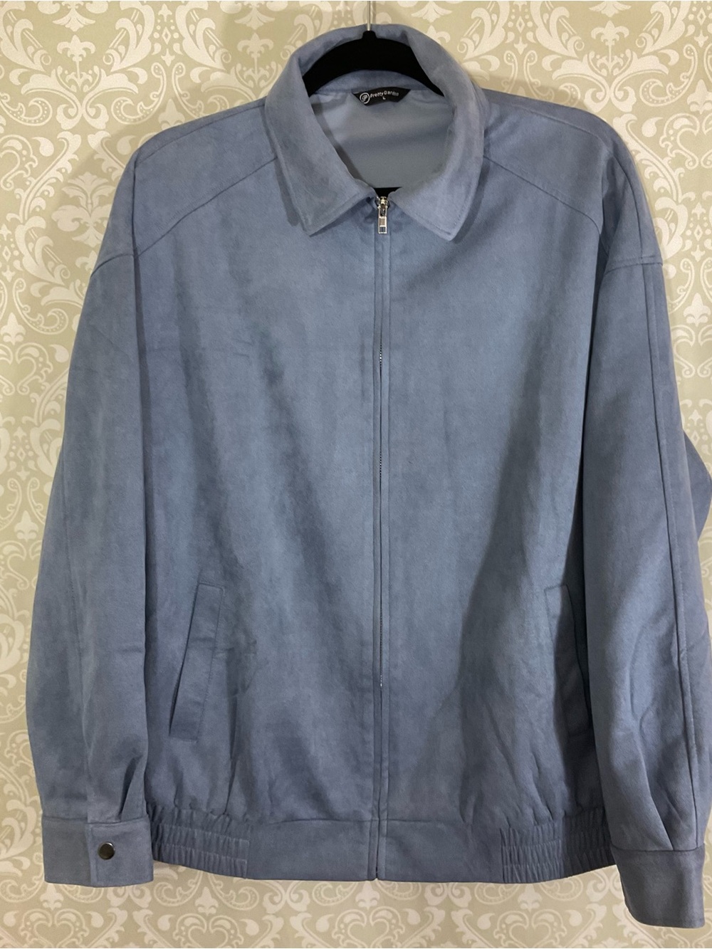 Claire's Dusty Blue Suede-Look Zip Shirt Jacket